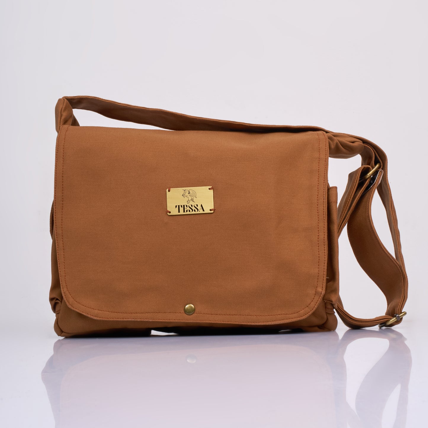 Tessa Canvas Messenger Sling Bag – Earth Brown
