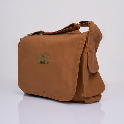 Tessa Canvas Messenger Sling Bag – Earth Brown