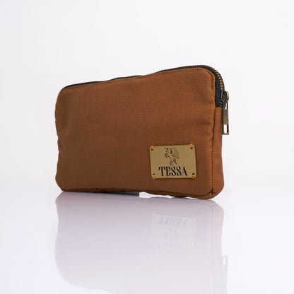 Tessa - Canvas Pouch (Brown)