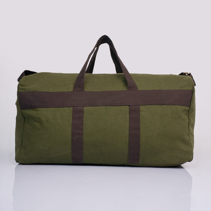 Tessa Green Duffle Bag – 40L Duck Canvas Weekend Travel Bag with Metal Zipper