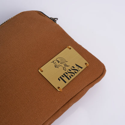 Tessa - Canvas Pouch (Brown)