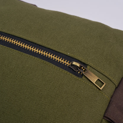 Tessa Green Duffle Bag – 40L Duck Canvas Weekend Travel Bag with Metal Zipper