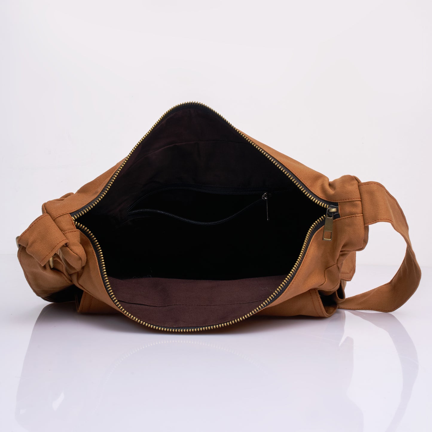 Tessa Canvas Messenger Sling Bag – Earth Brown