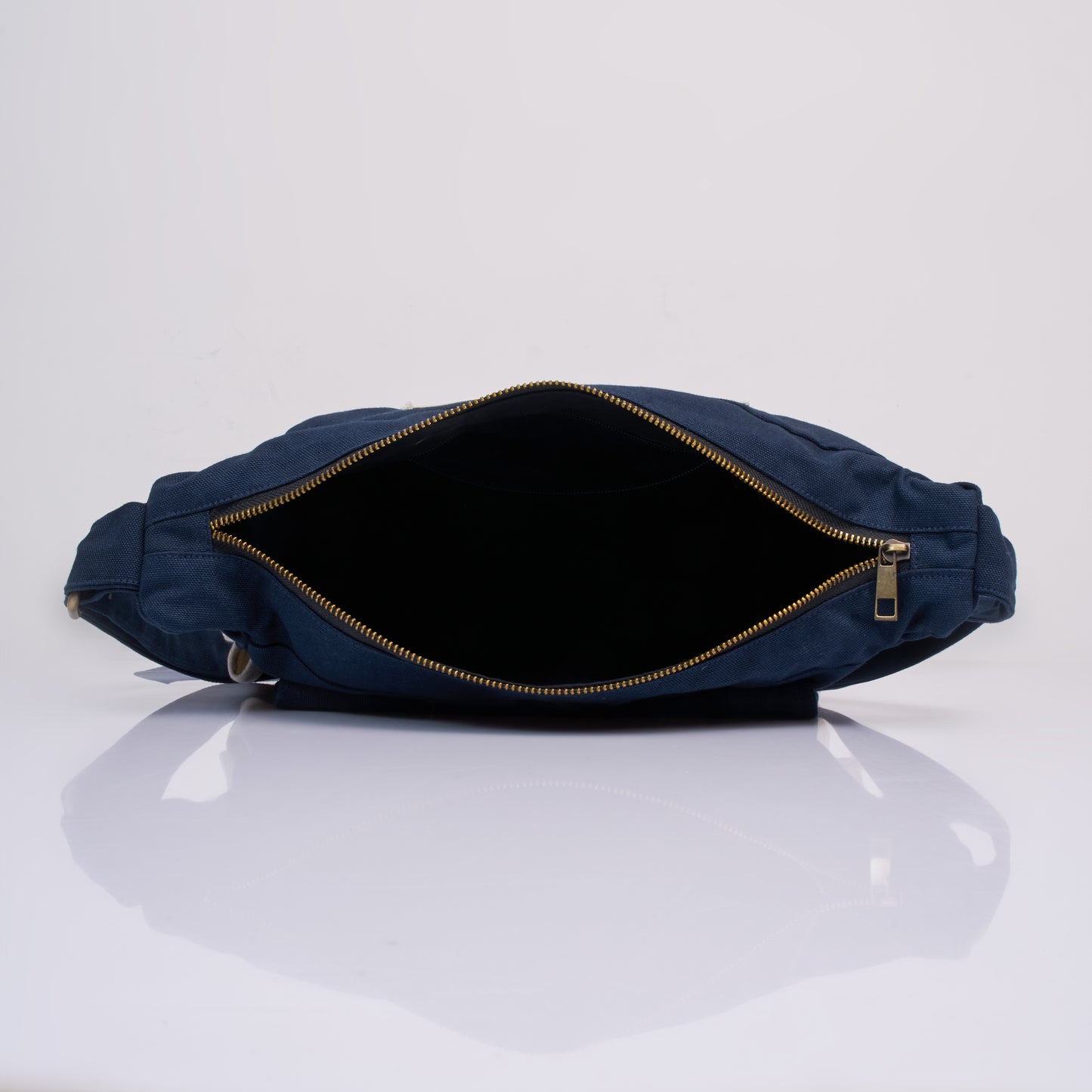 Tessa Organic Canvas Sling Bag – Navy Blue & White