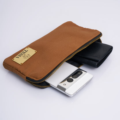 Tessa - Canvas Pouch (Brown)