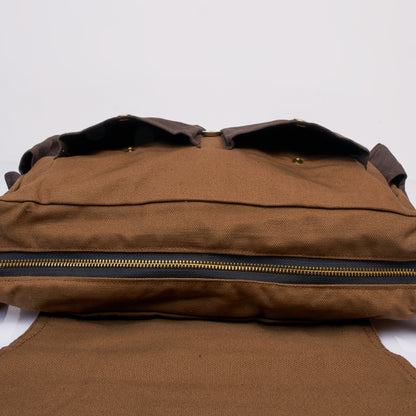 Tessa Dual-Tone Canvas Messenger Bag – Brown
