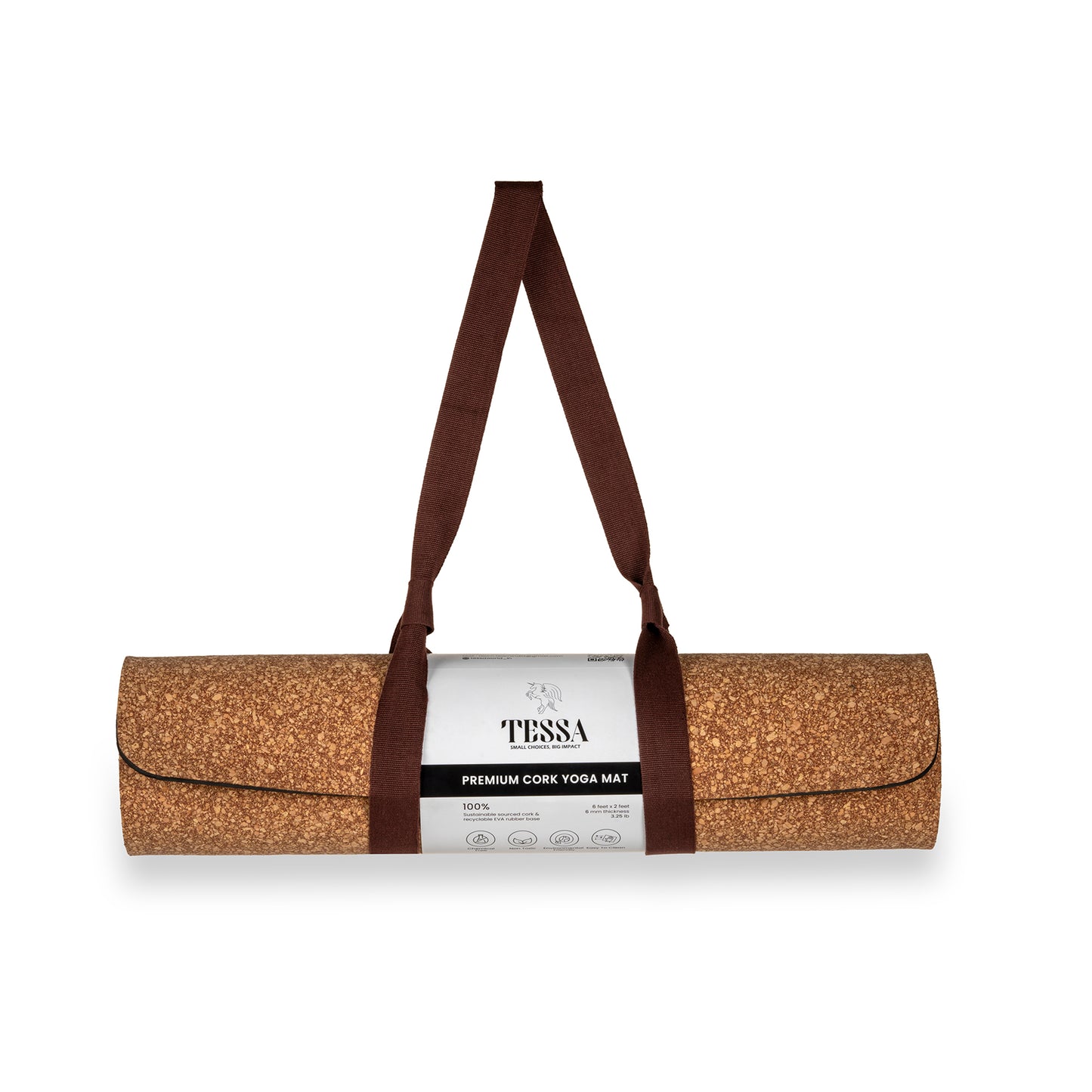 Tessa - Premium Cork Yoga Mat for Men and Women (6mm)